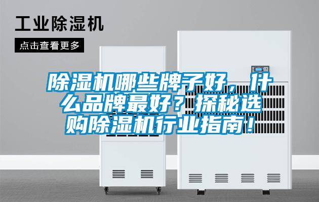 除濕機哪些牌子好，什么品牌最好？探秘選購除濕機行業指南！