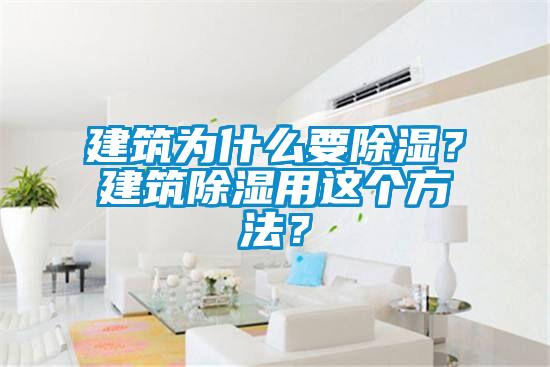 建筑為什么要除濕？建筑除濕用這個方法？