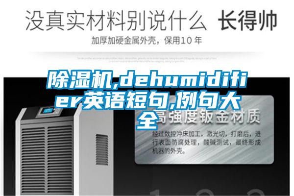 除濕機,dehumidifier英語短句,例句大全