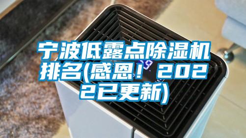 寧波低露點除濕機排名(感恩！2022已更新)