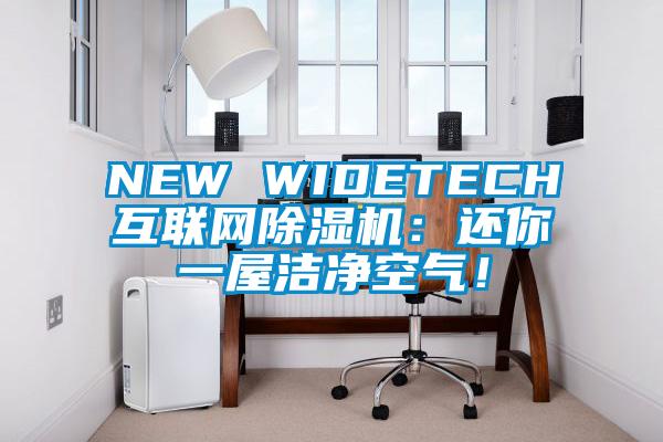 NEW WIDETECH互聯網除濕機：還你一屋潔凈空氣！