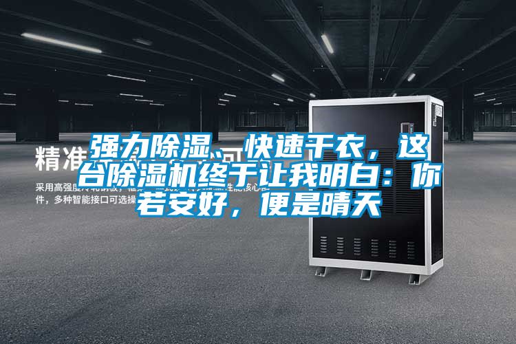 強力除濕、快速干衣，這臺除濕機終于讓我明白：你若安好，便是晴天